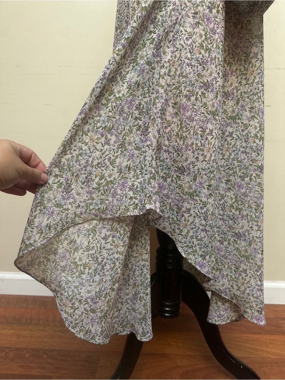 ASTR The Label Floral Sweetheart Midi Dress Blush Purple Multi Size Large - Picture 5 of 12